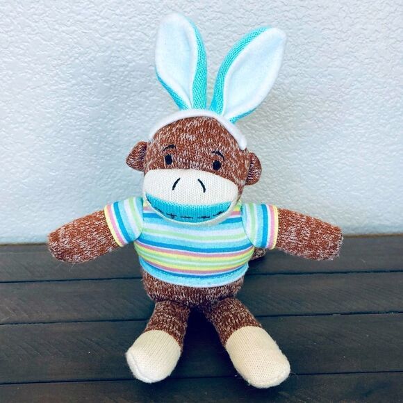 Sock Monkey Easter Plush Stuffed Animal Toy - Picture 1 of 6